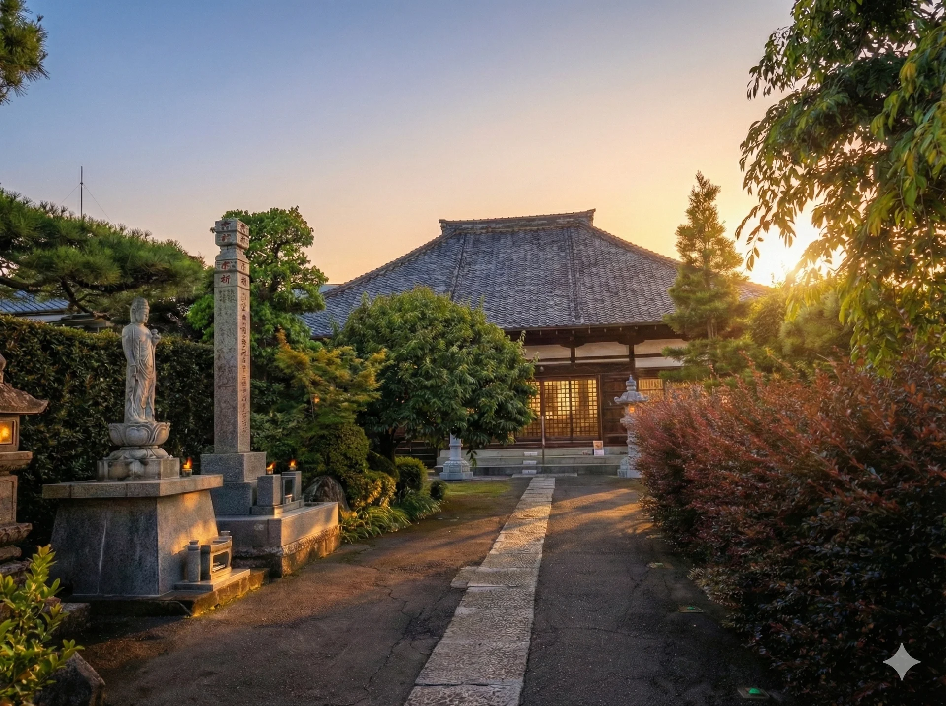 蓮花院 夜明けの光